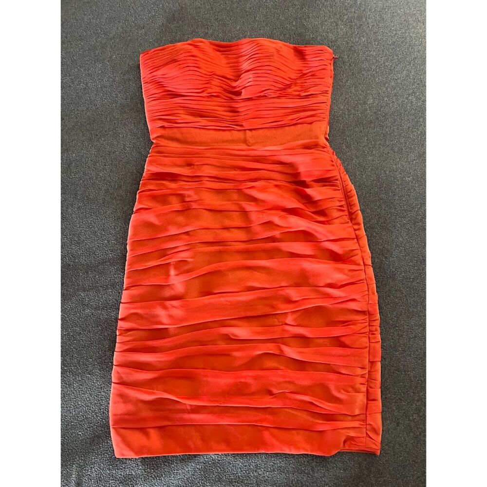 Women's Monique Lhuiller Bridesmaid Dress Ruche Coral-Orange, Size 4